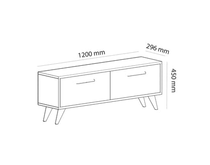 Engineered Wood Wall-Mount TV Unit, TV Up to 45 Inches (White&Grey)