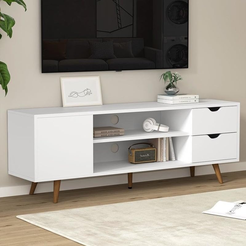 Engineered Wood Wall-Mount TV Unit, TV Up to 45 Inches (White)