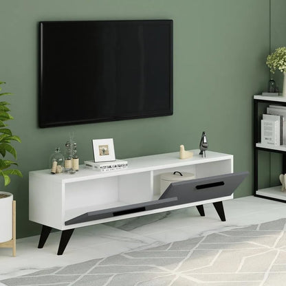 Engineered Wood Wall-Mount TV Unit, TV Up to 45 Inches (White&Grey)