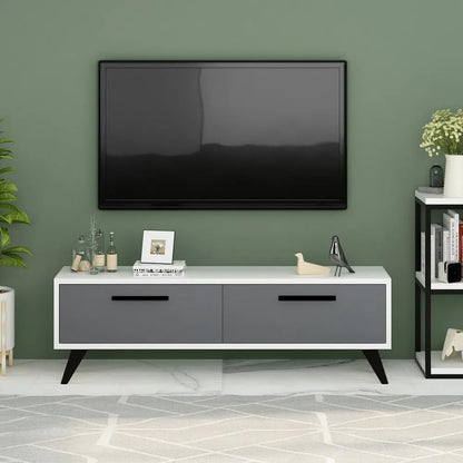 Engineered Wood Wall-Mount TV Unit, TV Up to 45 Inches (White&Grey)