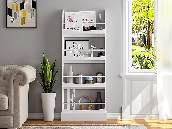 Tall White Multi-Shelf Storage Unit